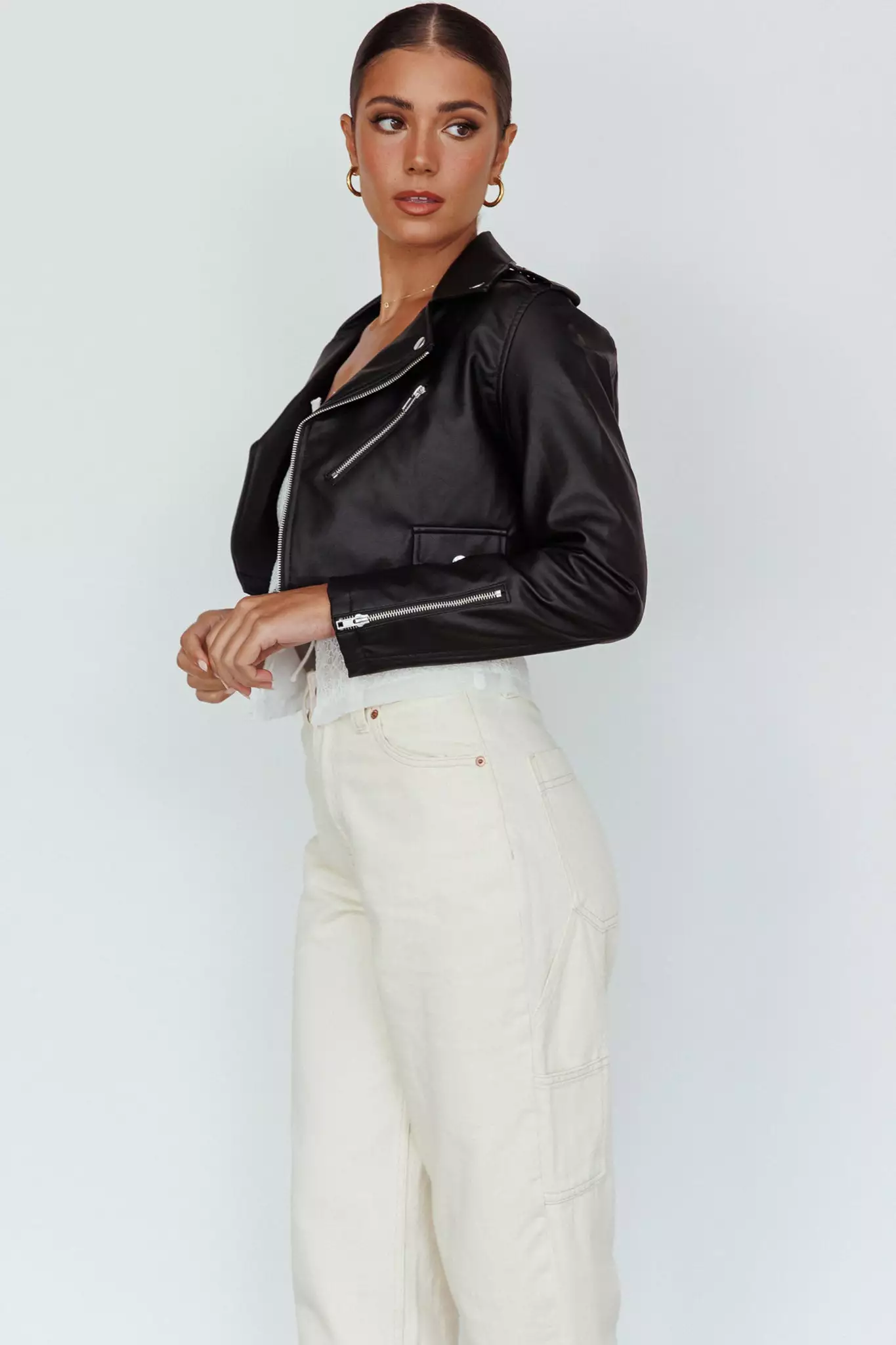 Toulouse Faux Leather Jacket Black - Image 2