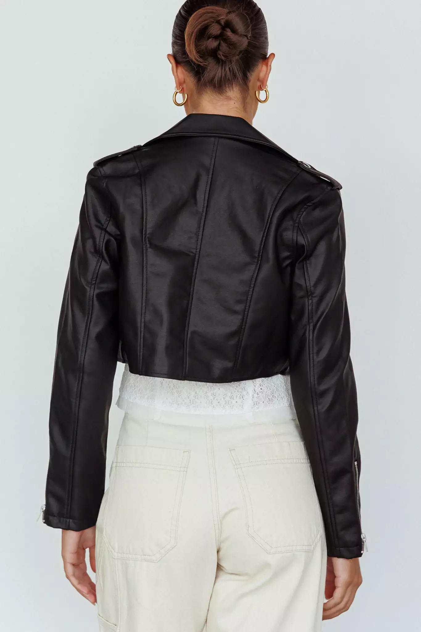 Toulouse Faux Leather Jacket Black - Image 13