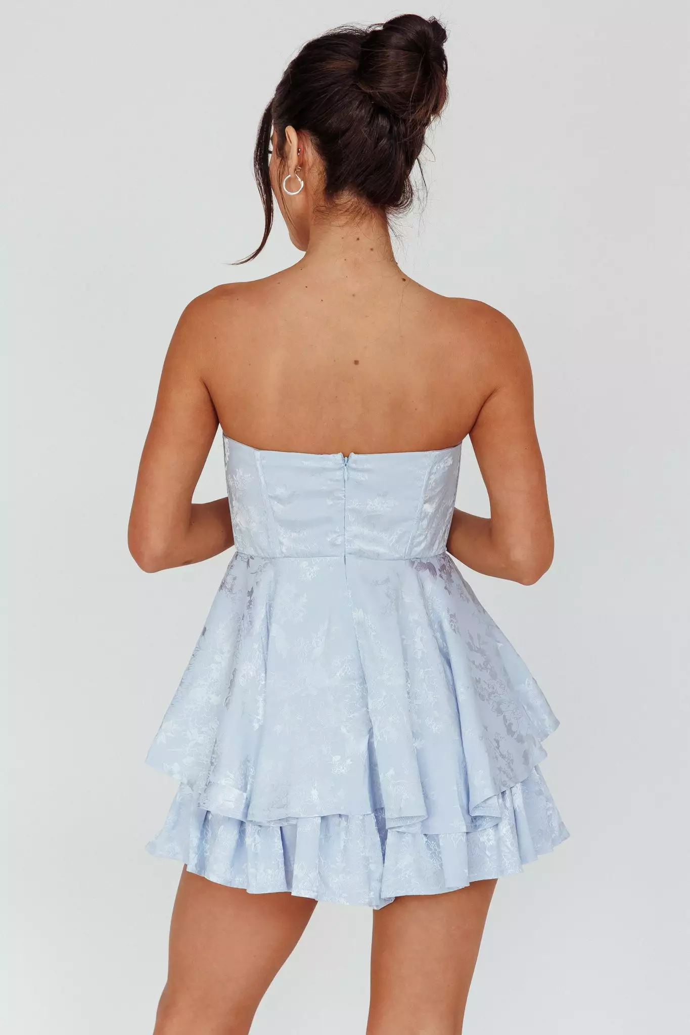 Selfie Leslie Angel Sky Gathered Bust Romper Dust Blue - Image 2