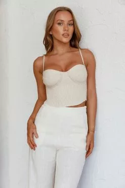 Selfie Leslie Timeless Knit Cami Top Ivory
