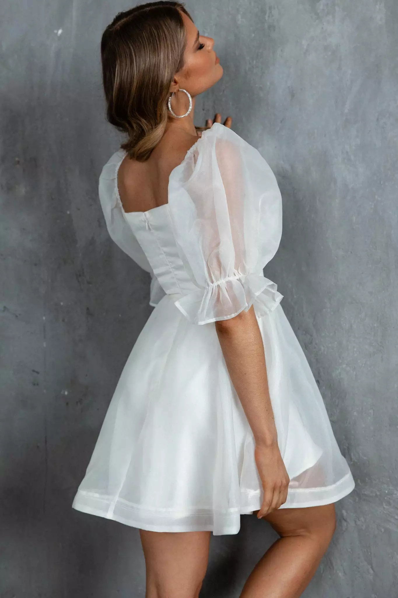 Mika&Gala I've Got Sunshine Puff Sleeve Mini Dress White - Image 7