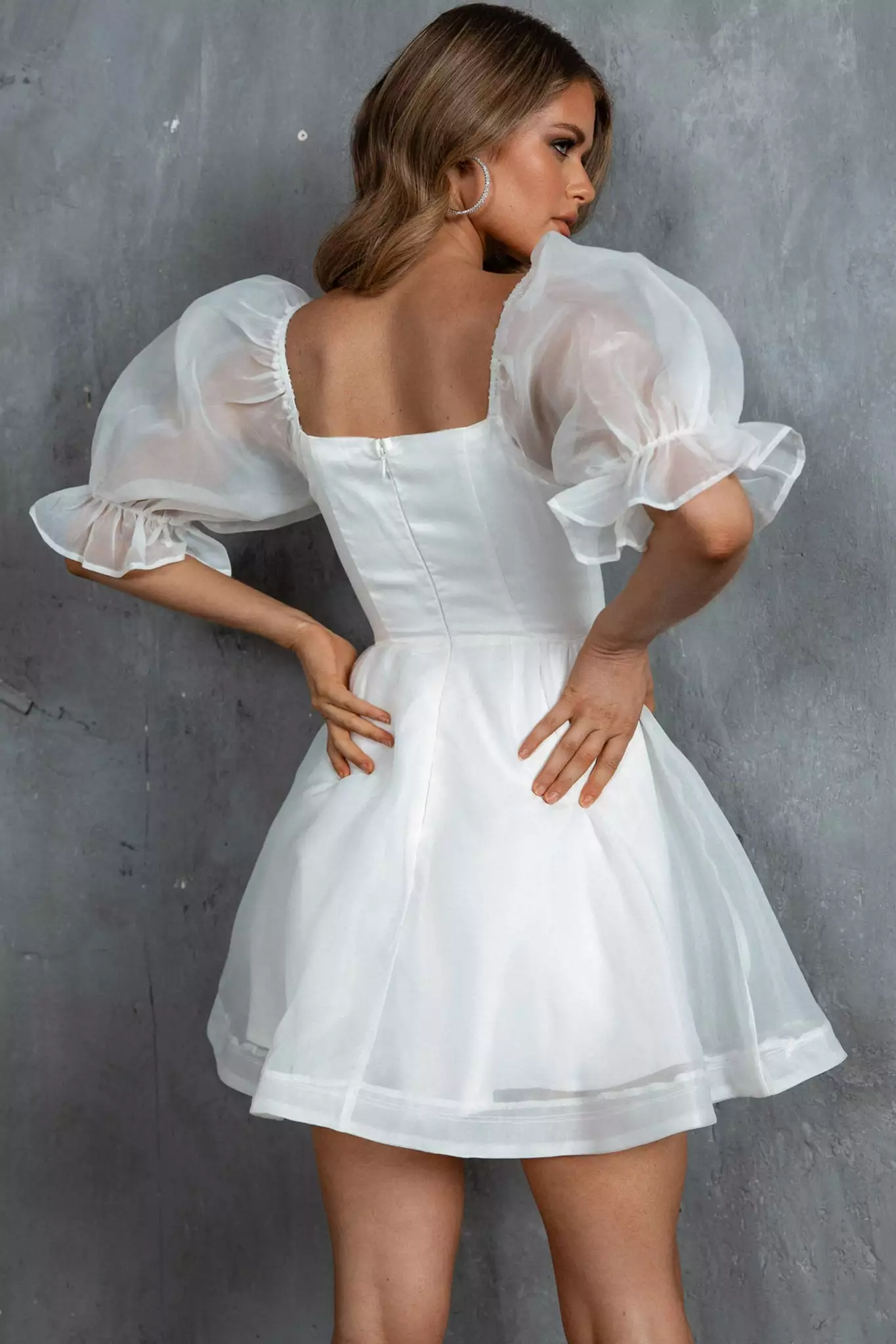 Mika&Gala I've Got Sunshine Puff Sleeve Mini Dress White - Image 13