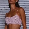 Selfie Leslie Maree Pleated Bust Crop Top Blush