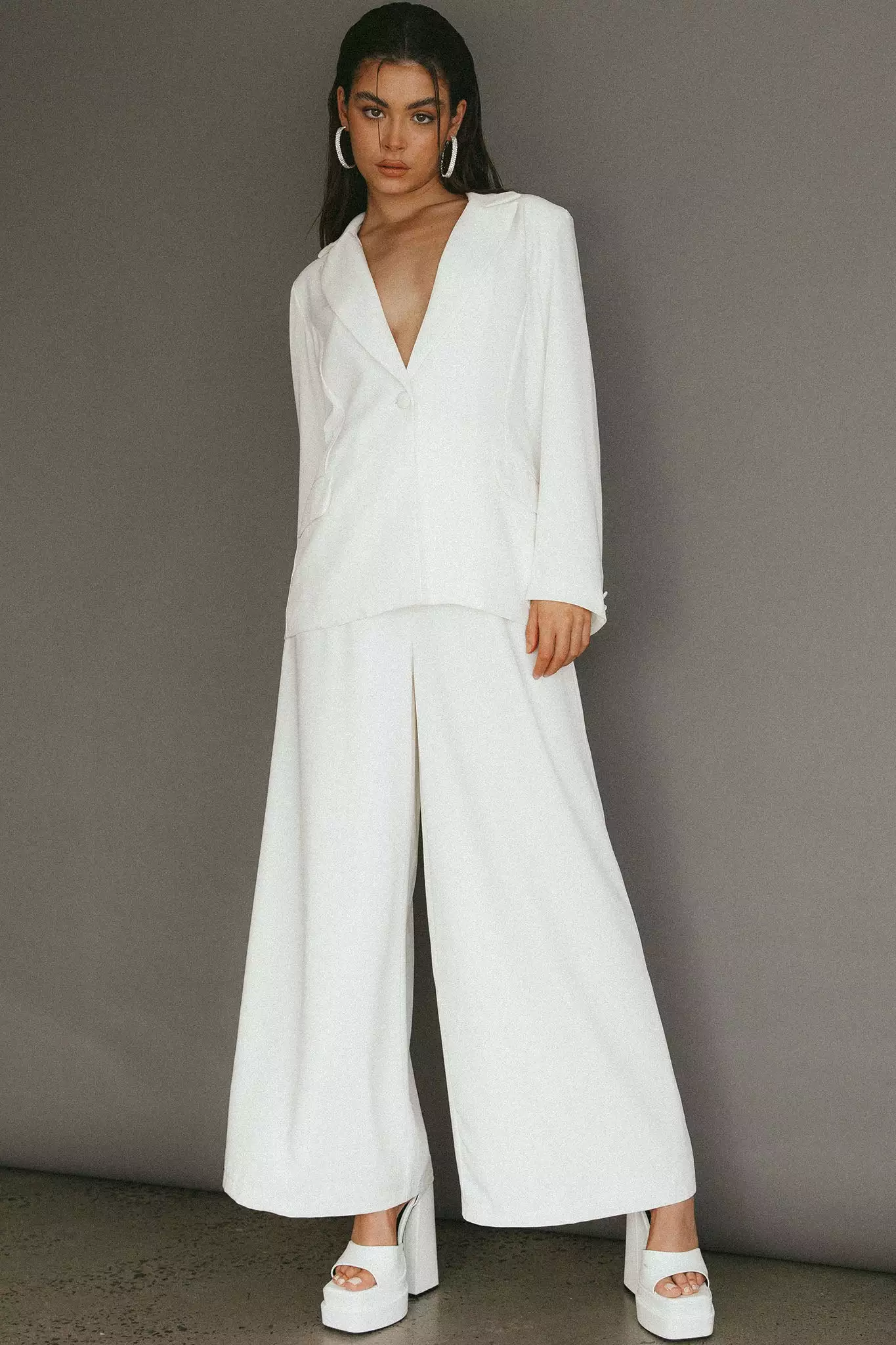 Selfie Leslie Vous Etes Belle Pleated Waist Pants White - Image 5