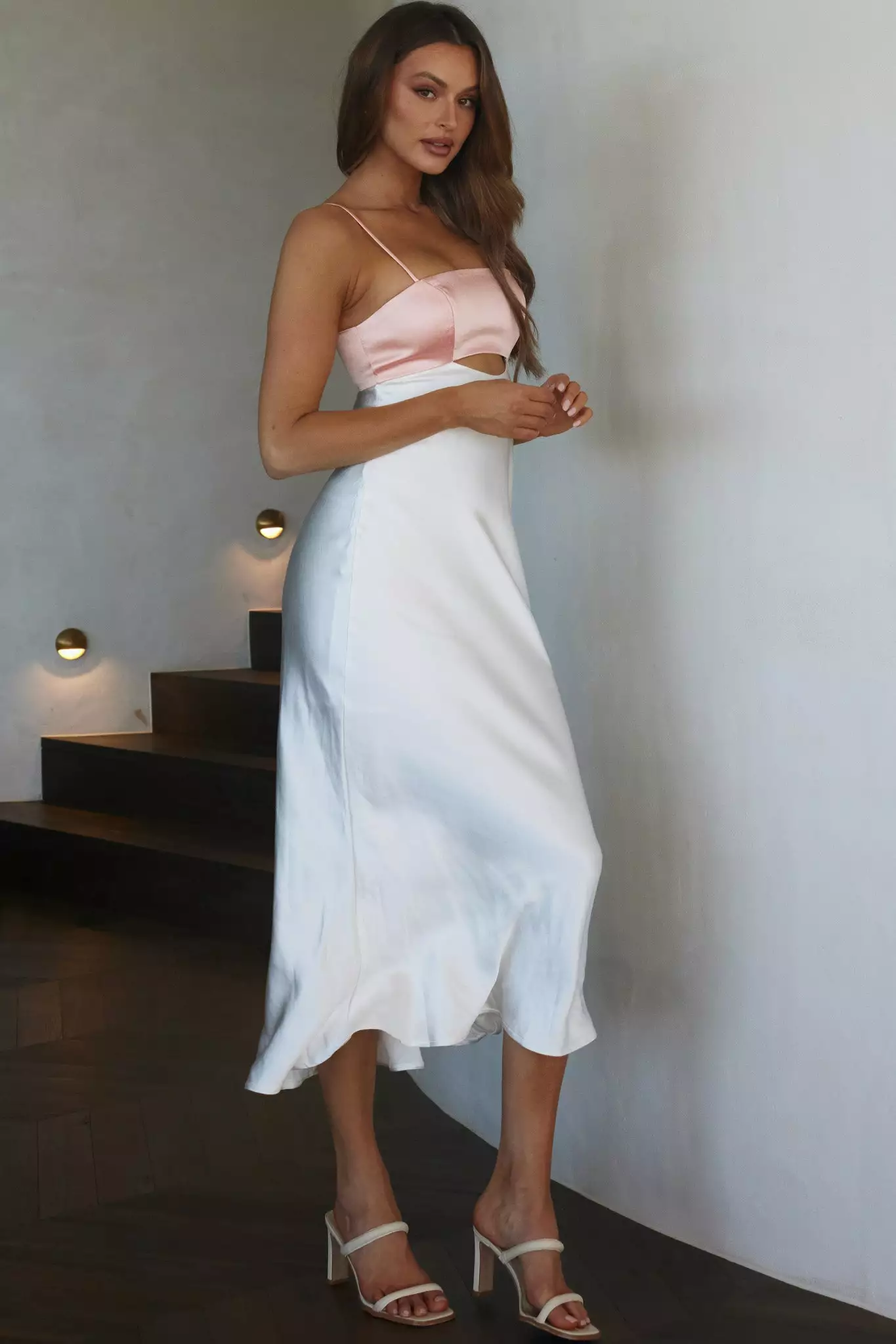 Saints + Secrets Mariana Cut-Out Bust Midi Dress Blush - Image 6