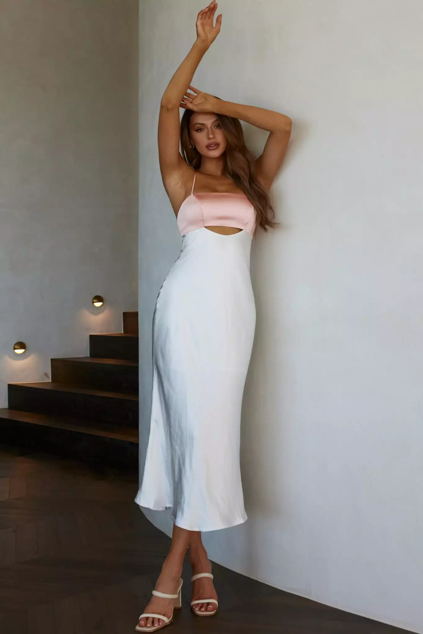 Saints + Secrets Mariana Cut-Out Bust Midi Dress Blush - Image 9