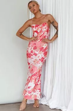 Saints + Secrets You're My Sunshine Tie-Up Back Midi Dress Pink