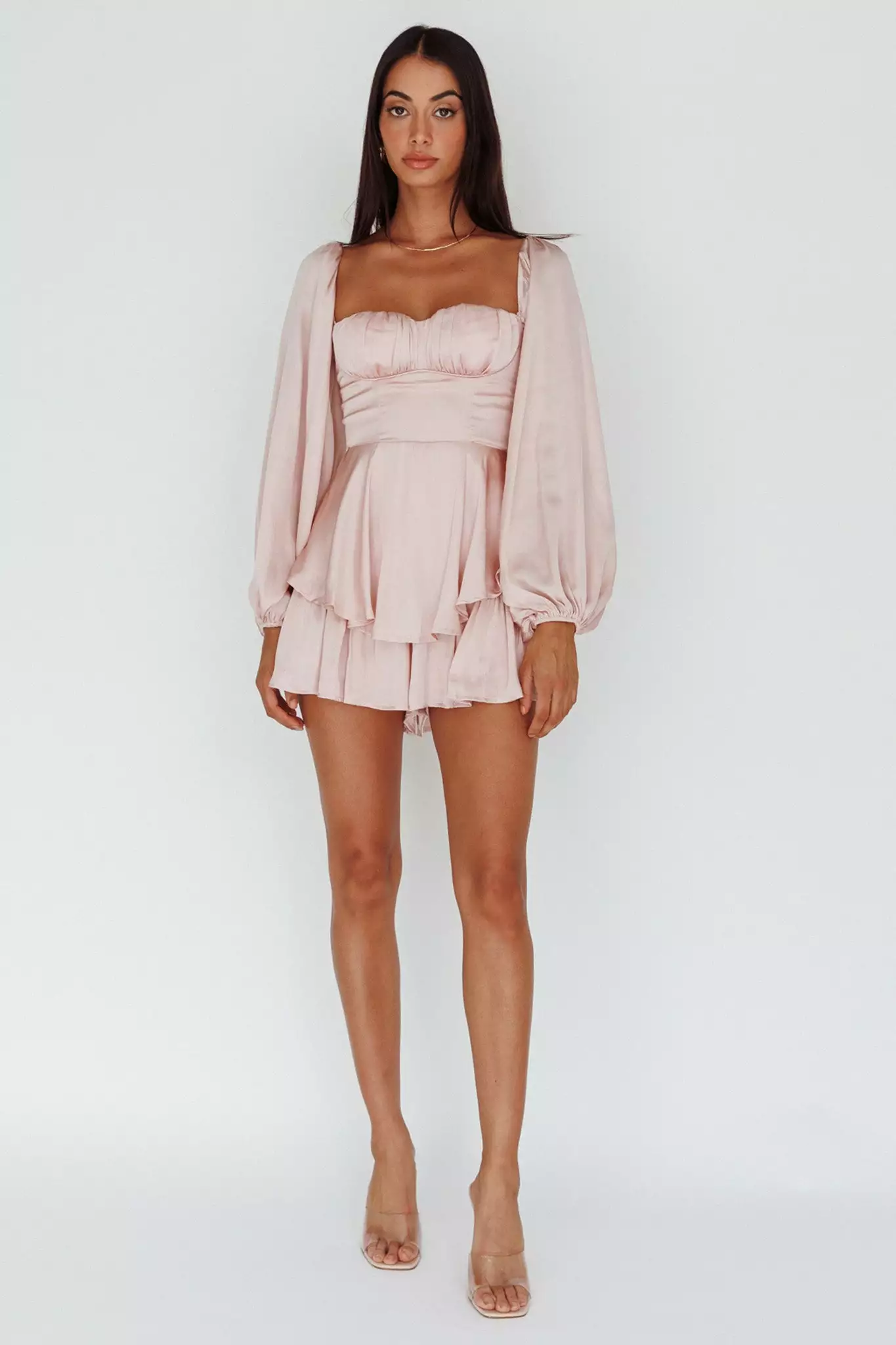 Angel Biba New Light Balloon Sleeve Romper Blush - Image 3