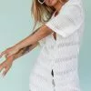 INDIKAH Glennon Crochet Shirt Dress White