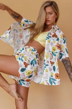 INDIKAH Just A Hunch Button Shirt Printed White