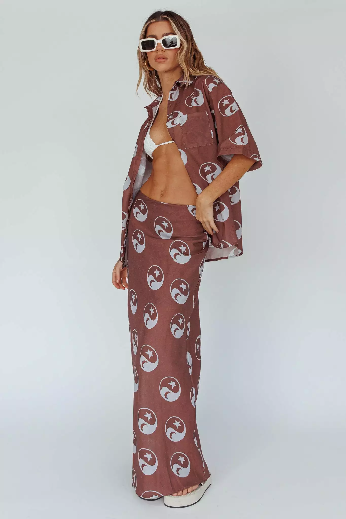 Selfie Leslie Just A Hunch Maxi Skirt Yin Yang Coco - Image 6