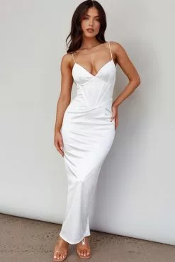 Angel Biba Seraya Lace-Up Back Dress White