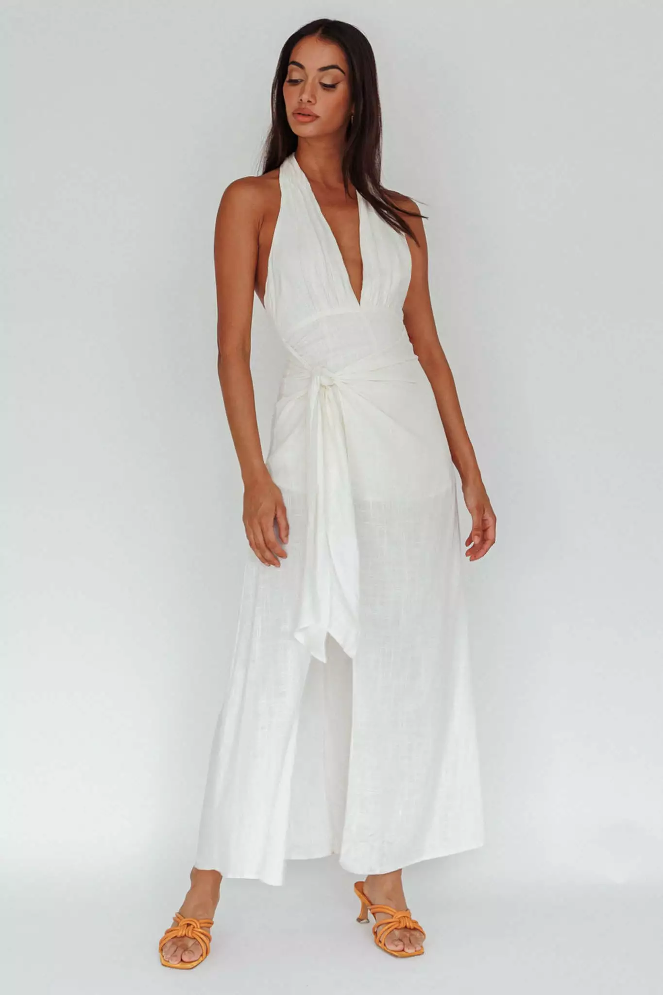 La Habra Halterneck Romper White - Image 2