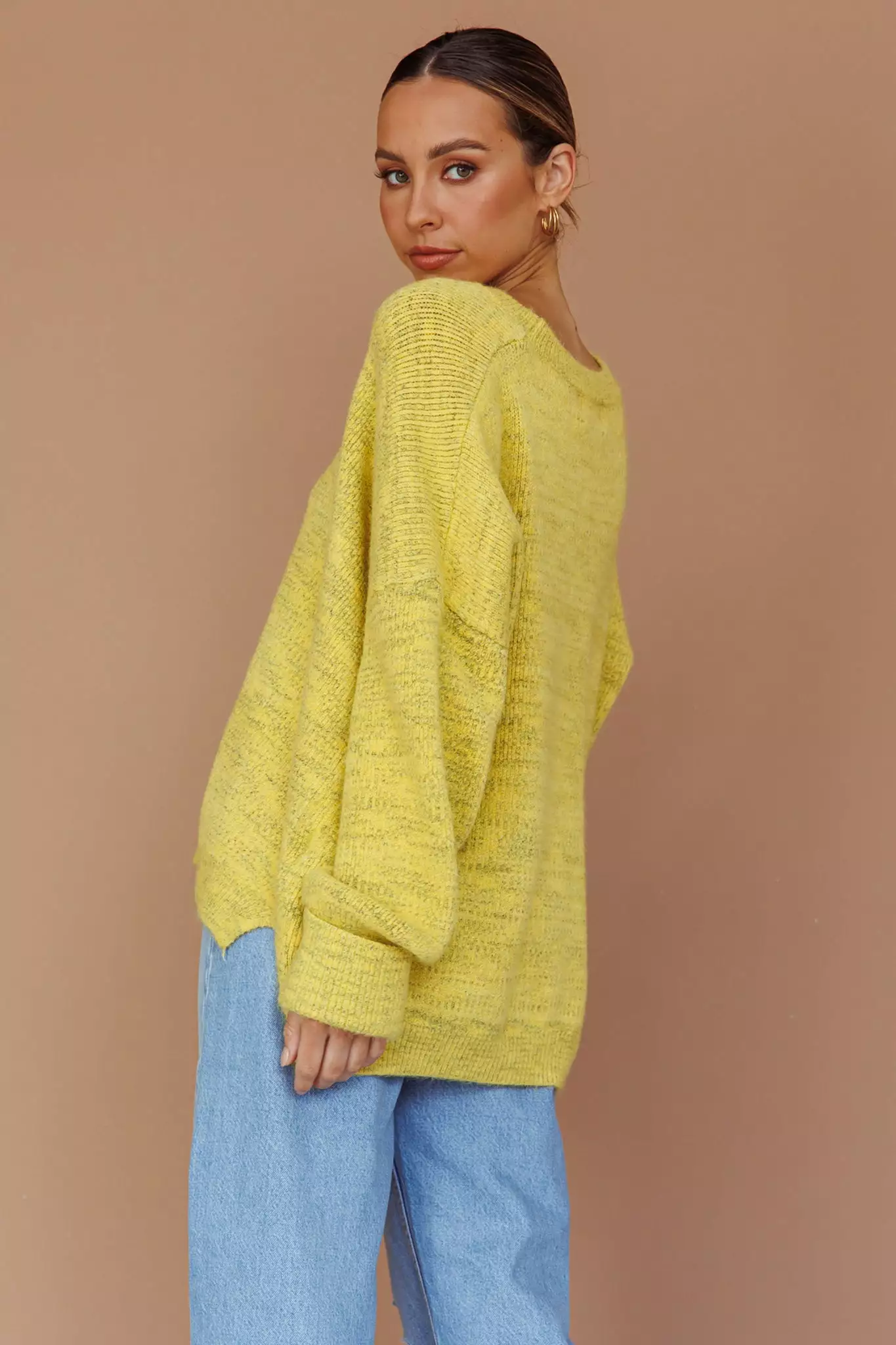 Mika&Gala Kayce Dropped Shoulder Knit Sweater Yellow - Image 2