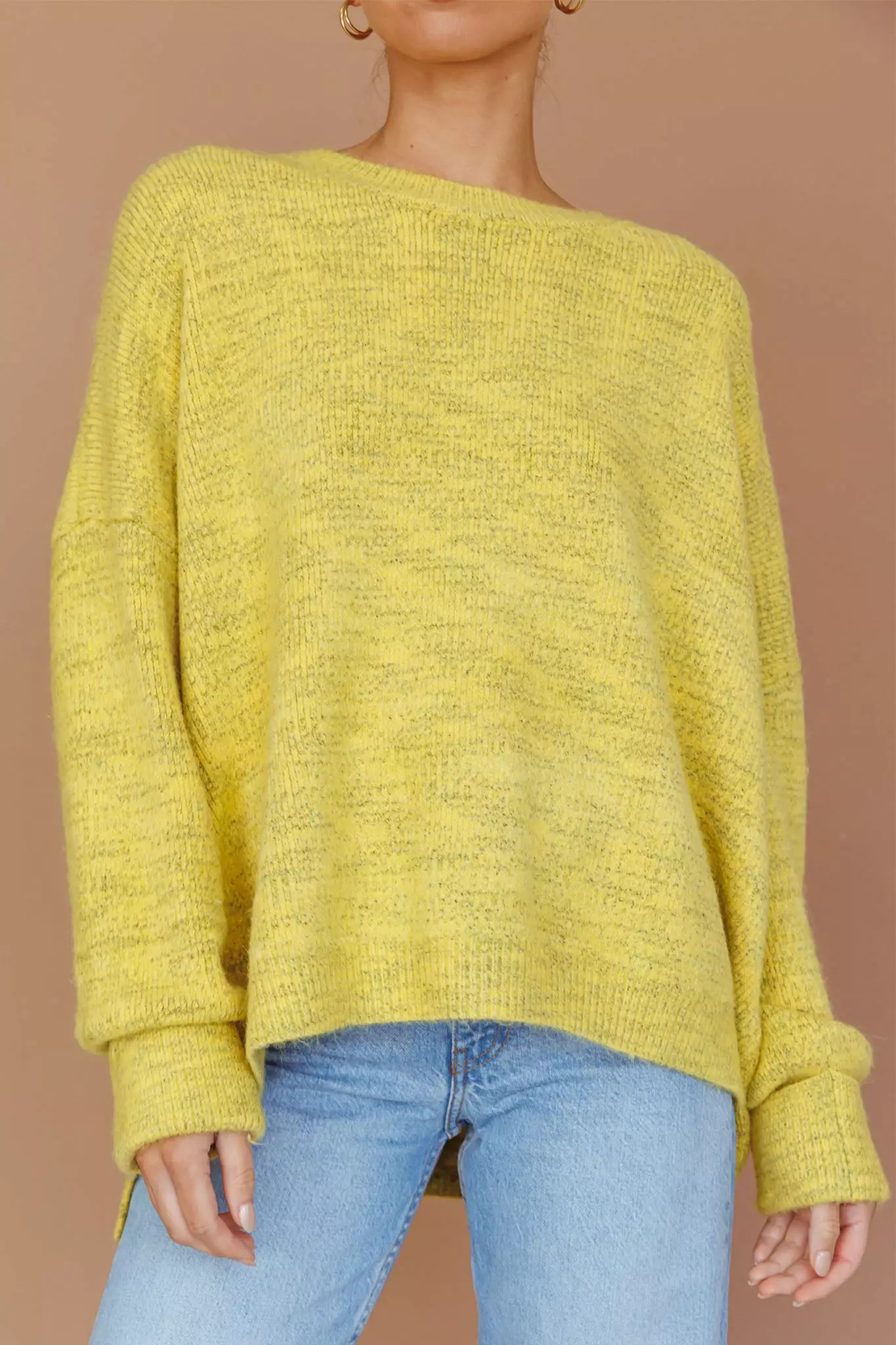 Mika&Gala Kayce Dropped Shoulder Knit Sweater Yellow - Image 4