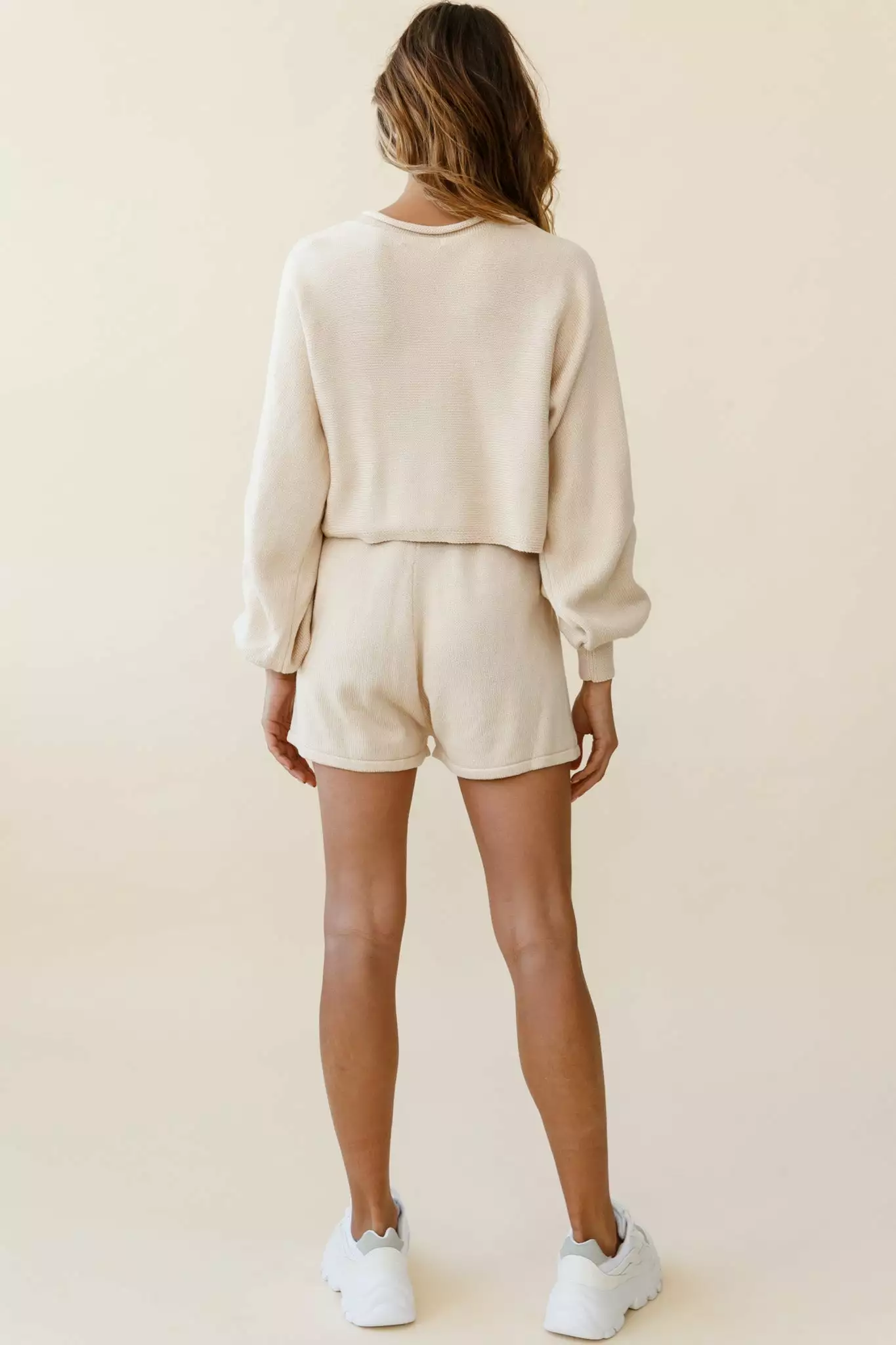 Easy Breezy Long Sleeve Midi Sweater Beige - Image 2