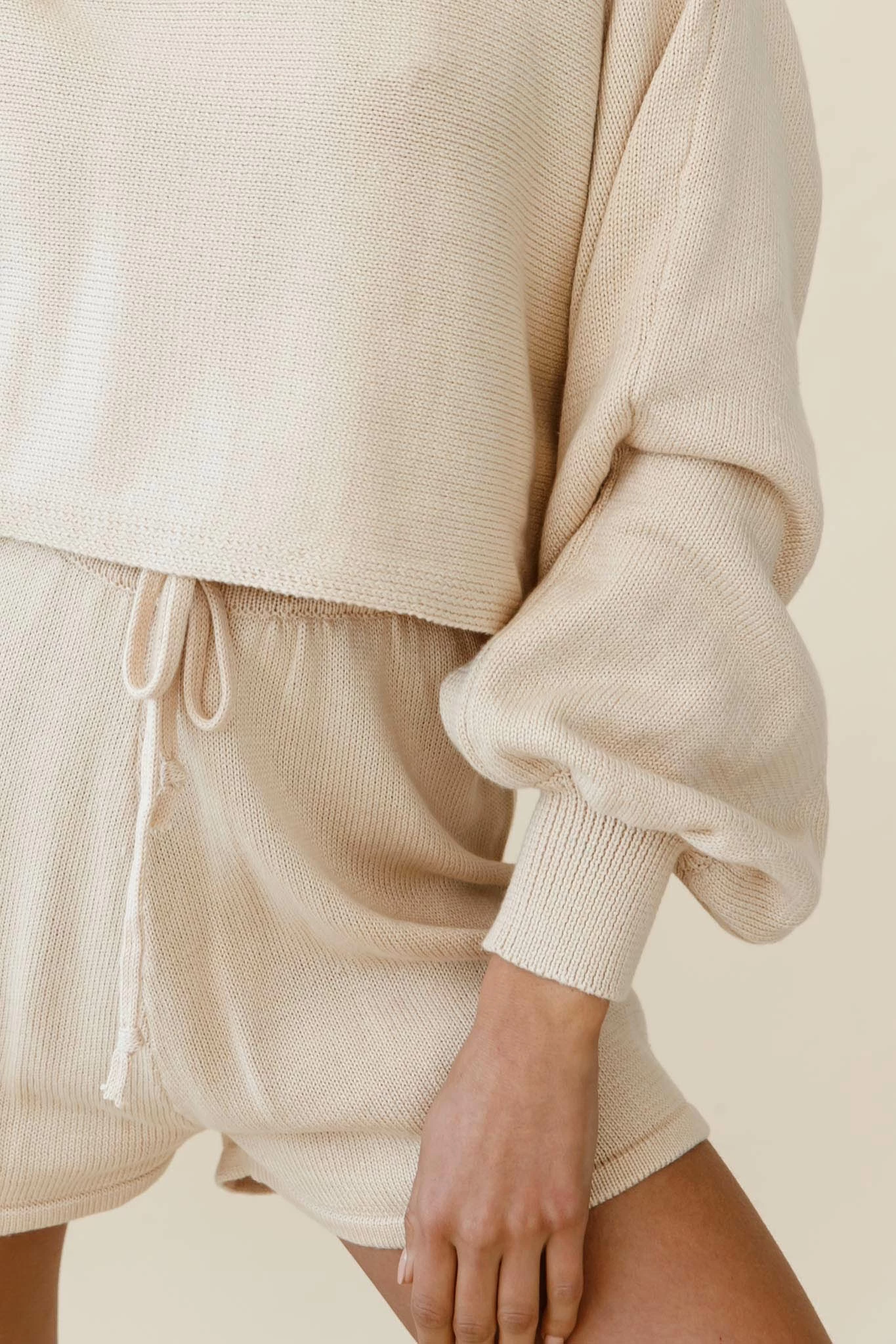 Easy Breezy Long Sleeve Midi Sweater Beige - Image 5