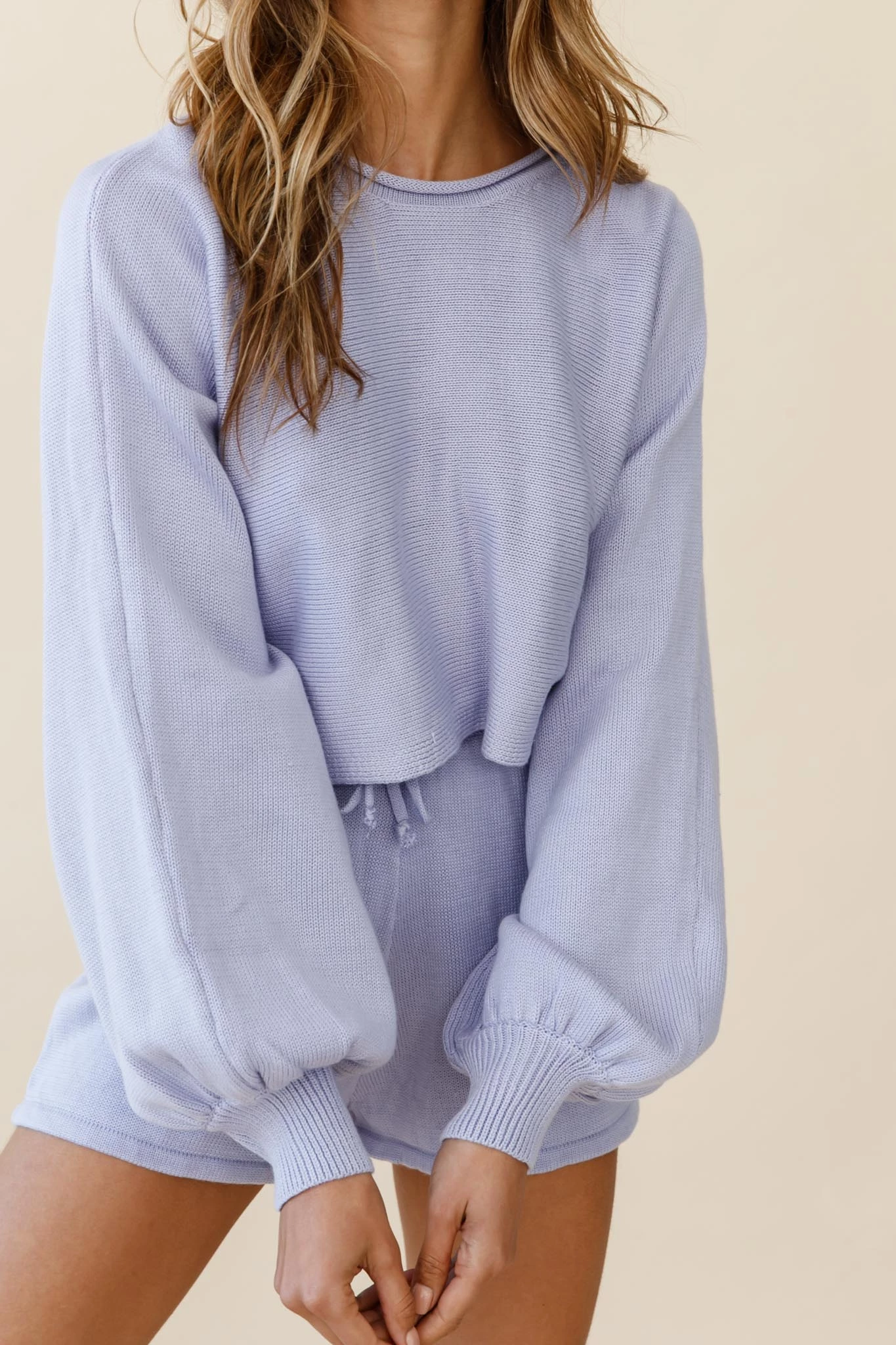 Selfie Leslie Easy Breezy Drawstring Waist Shorts Purple - Image 5