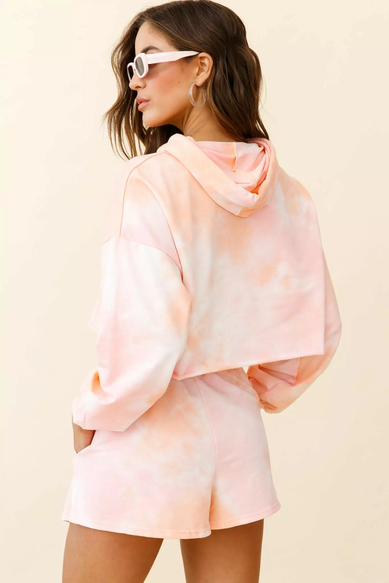 September Sun Crop Length Hoodie Pink - Image 3