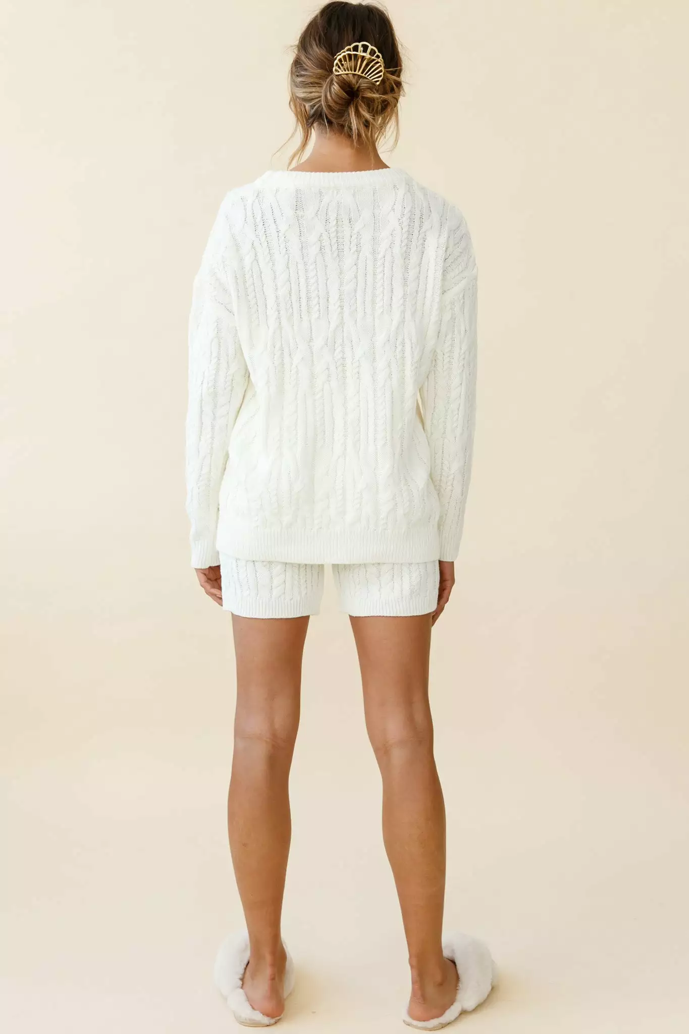 Colorado Cable Knit Sweater Cream - Image 2