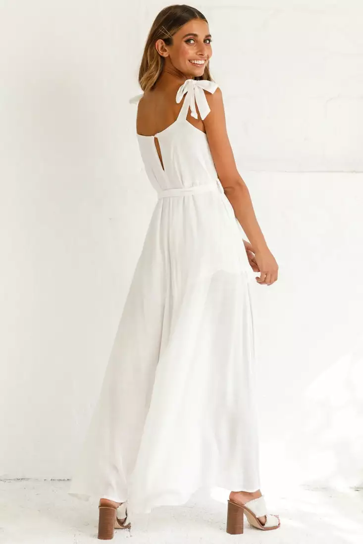Talitha Tie Strap Wide Leg Jumpsuit White - Image 3